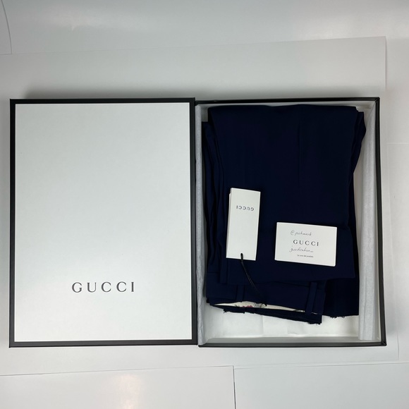 Gucci Cady Stretch Flared Trousers - Navy Blue - Picture 3 of 9